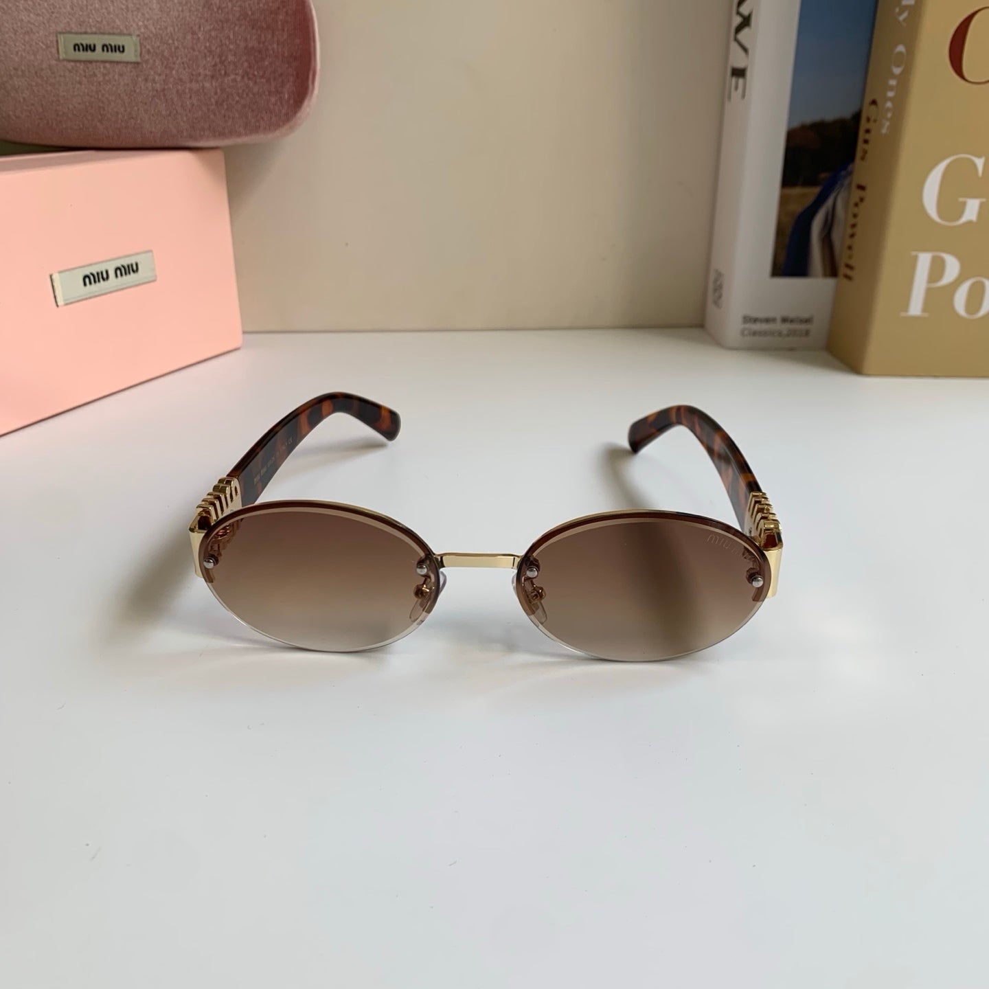 Miu Miu Round Brown Lens Sunglasses for Men & Women - 466172 - detail image 3