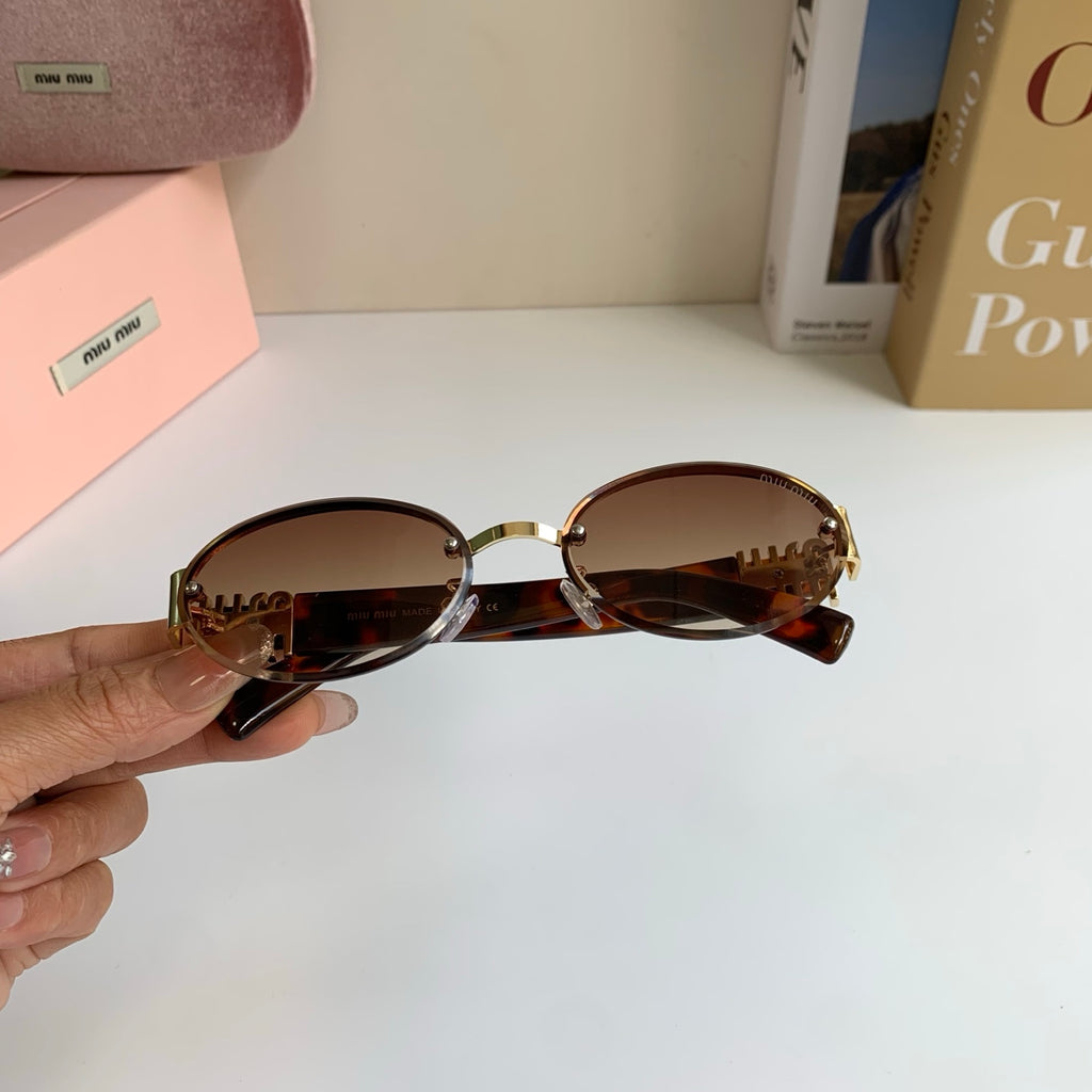 Miu Miu Round Brown Lens Sunglasses for Men & Women - 466172 - detail image 4