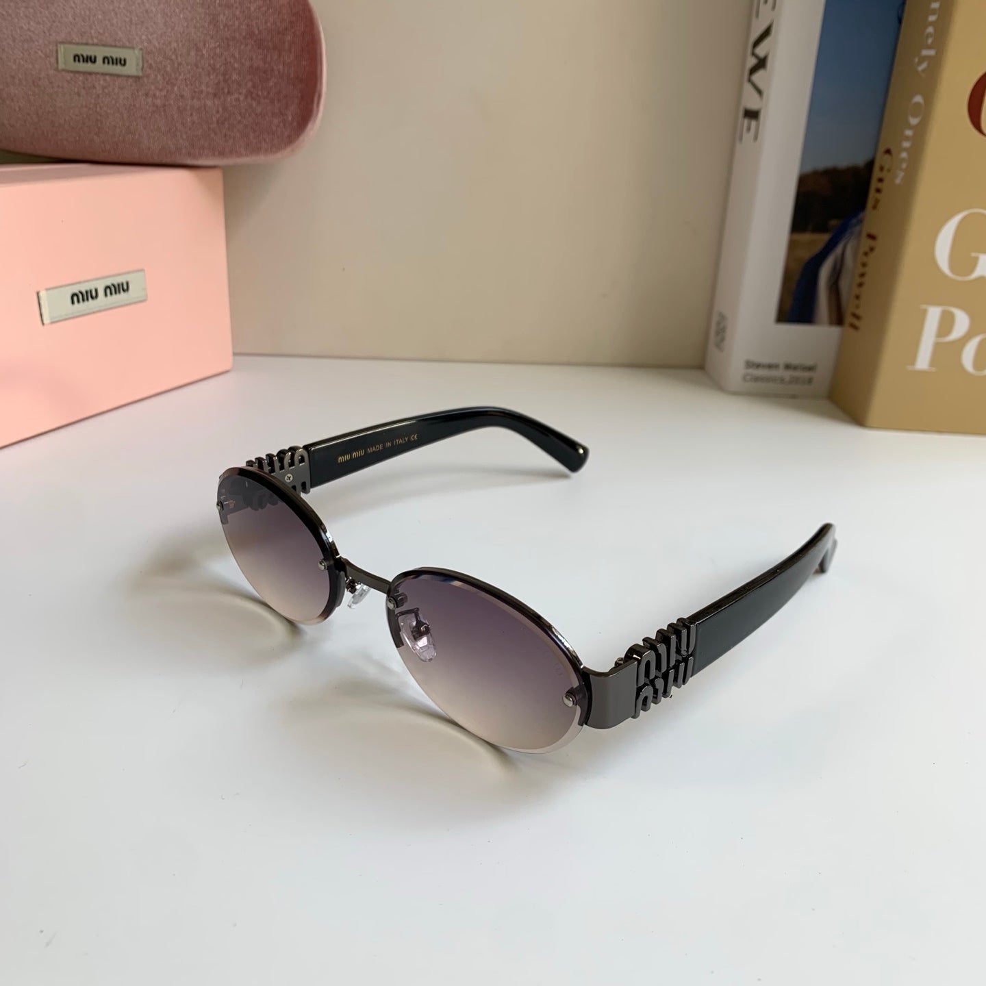 Miu Miu Round Silver Lens Sunglasses for Men & Women - 466174 - detail image 2