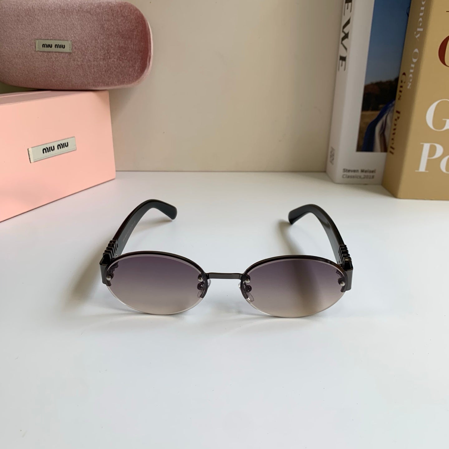 Miu Miu Round Silver Lens Sunglasses for Men & Women - 466174 - detail image 3