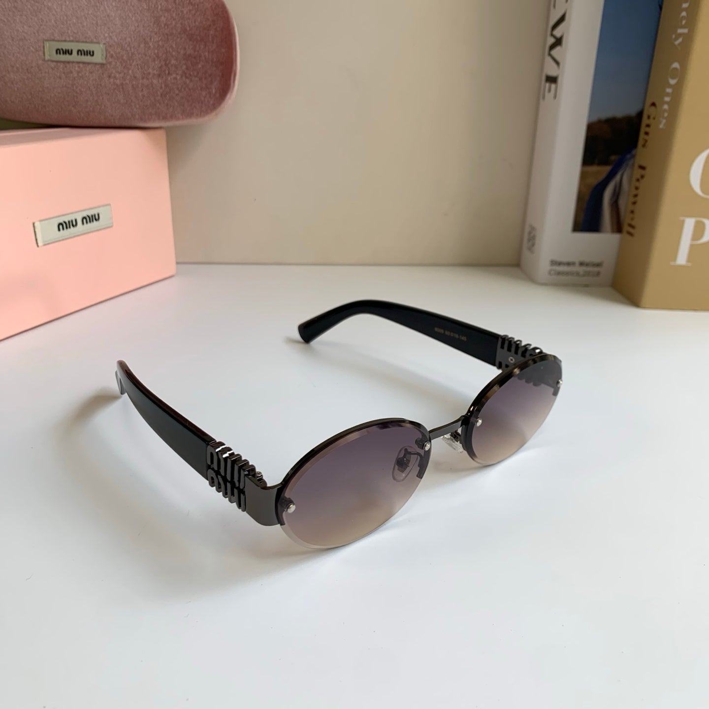 Miu Miu Round Silver Lens Sunglasses for Men & Women - 466174