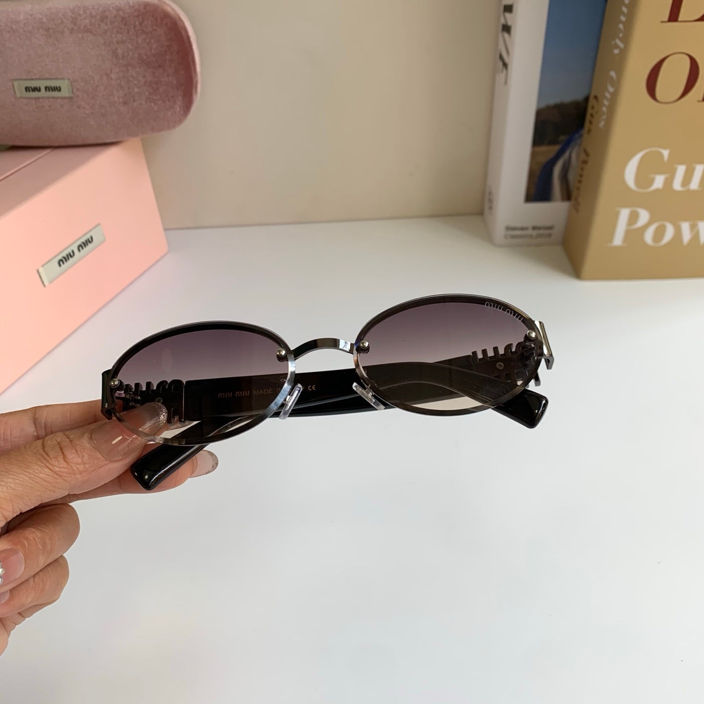Miu Miu Round Silver Lens Sunglasses for Men & Women - 466174 - detail image 4