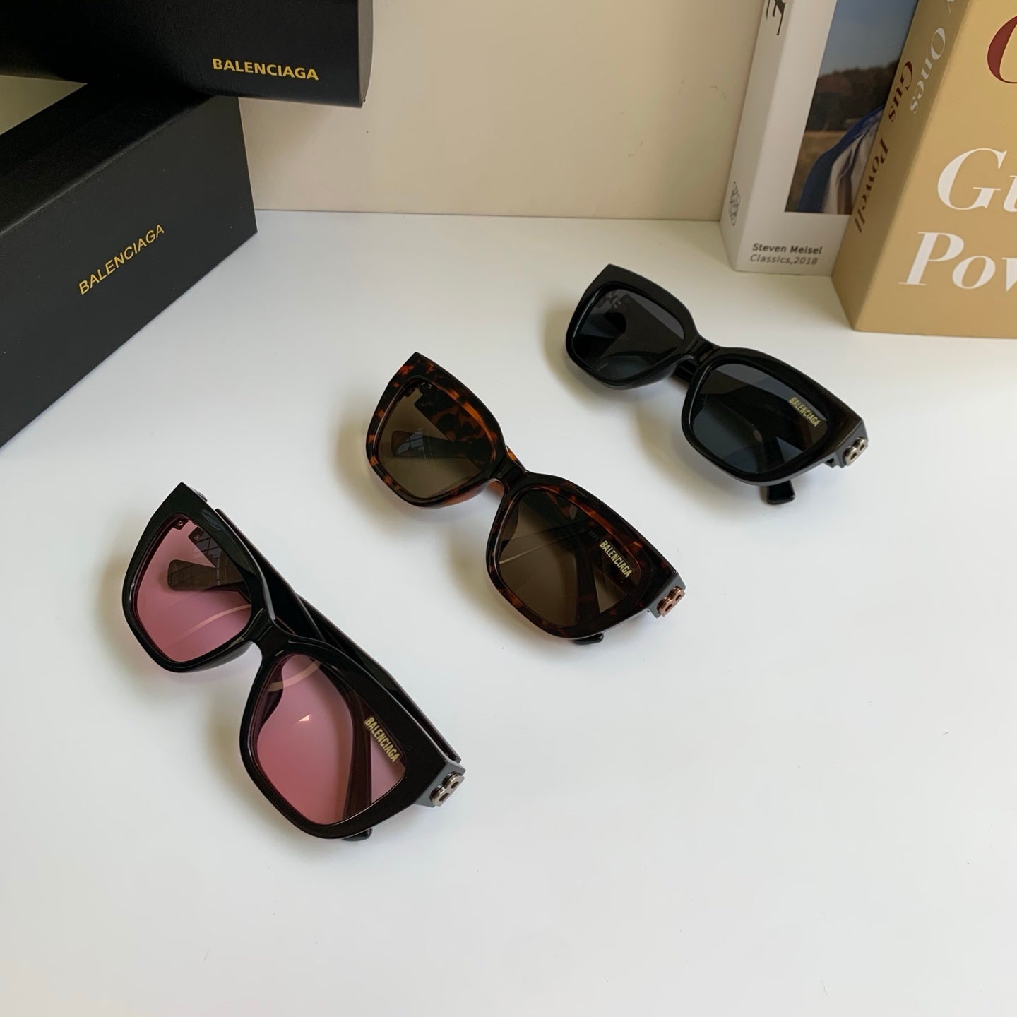 Balenciaga Square Red Lens Sunglasses for Men & Women - 372352 - detail image 9