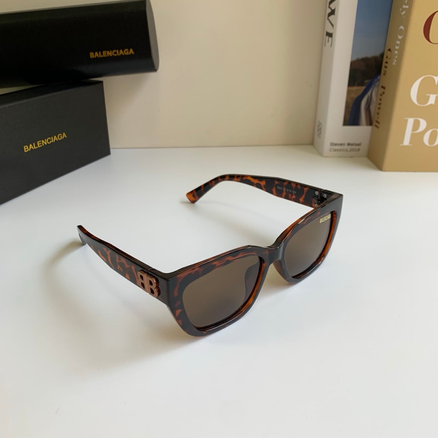 Balenciaga Square Black Lens Sunglasses for Men & Women - 466009