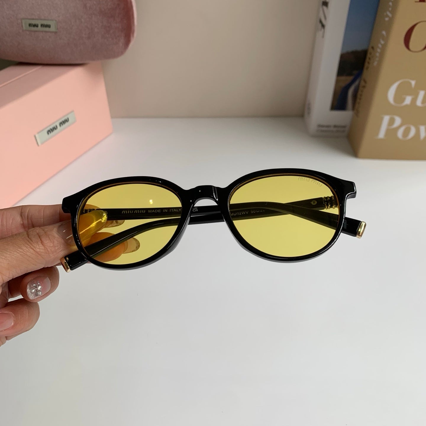 Miu Miu Blue-Light Fashion Gold Lens Sunglasses for Men & Women - detail image 4