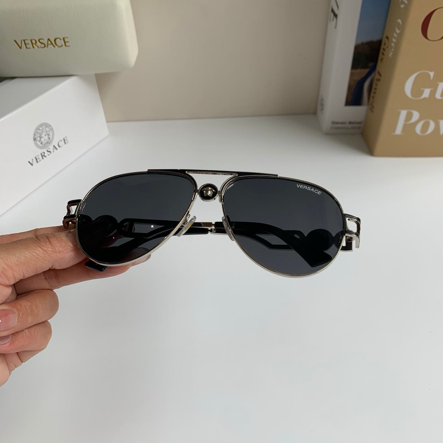 Versace Aviator Silver Lens Sunglasses for Men & Women - 416347 - detail image 3