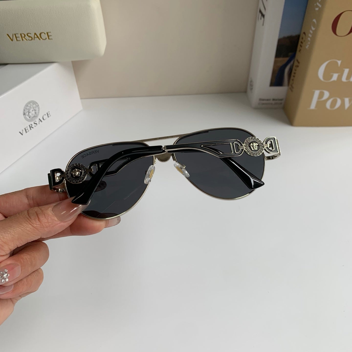 Versace Aviator Silver Lens Sunglasses for Men & Women - 487856 - detail image 9