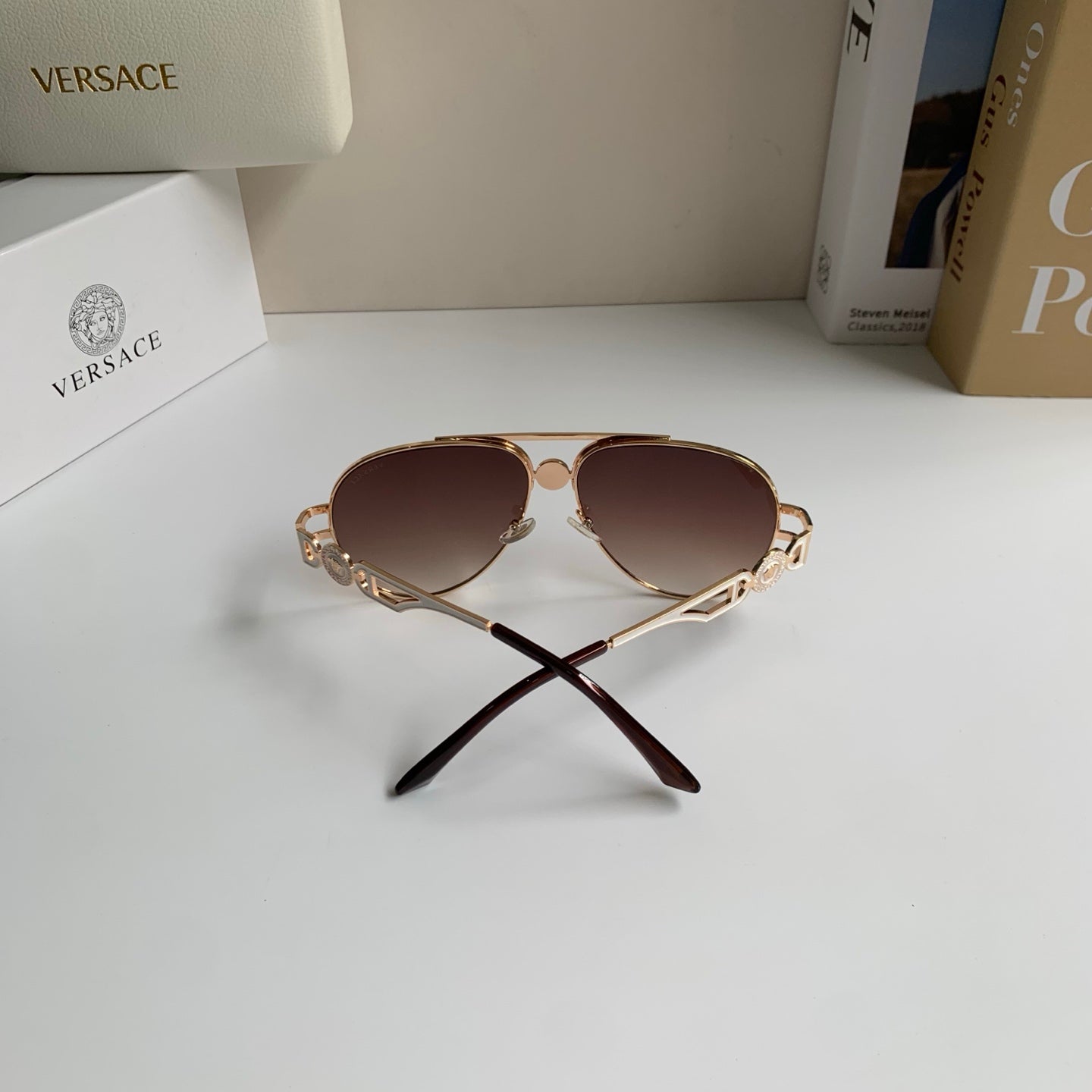 Versace Aviator Red Lens Sunglasses for Men & Women - detail image 8