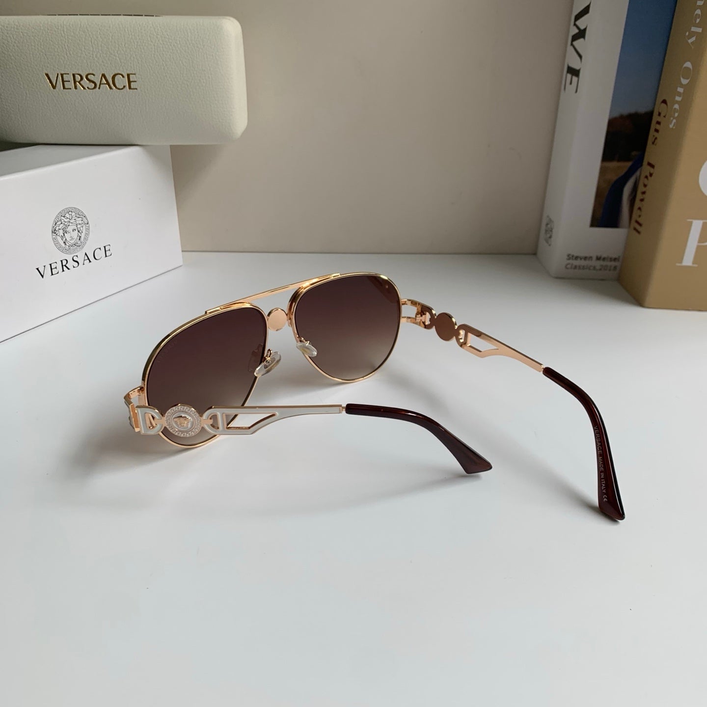 Versace Aviator Red Lens Sunglasses for Men & Women - detail image 6