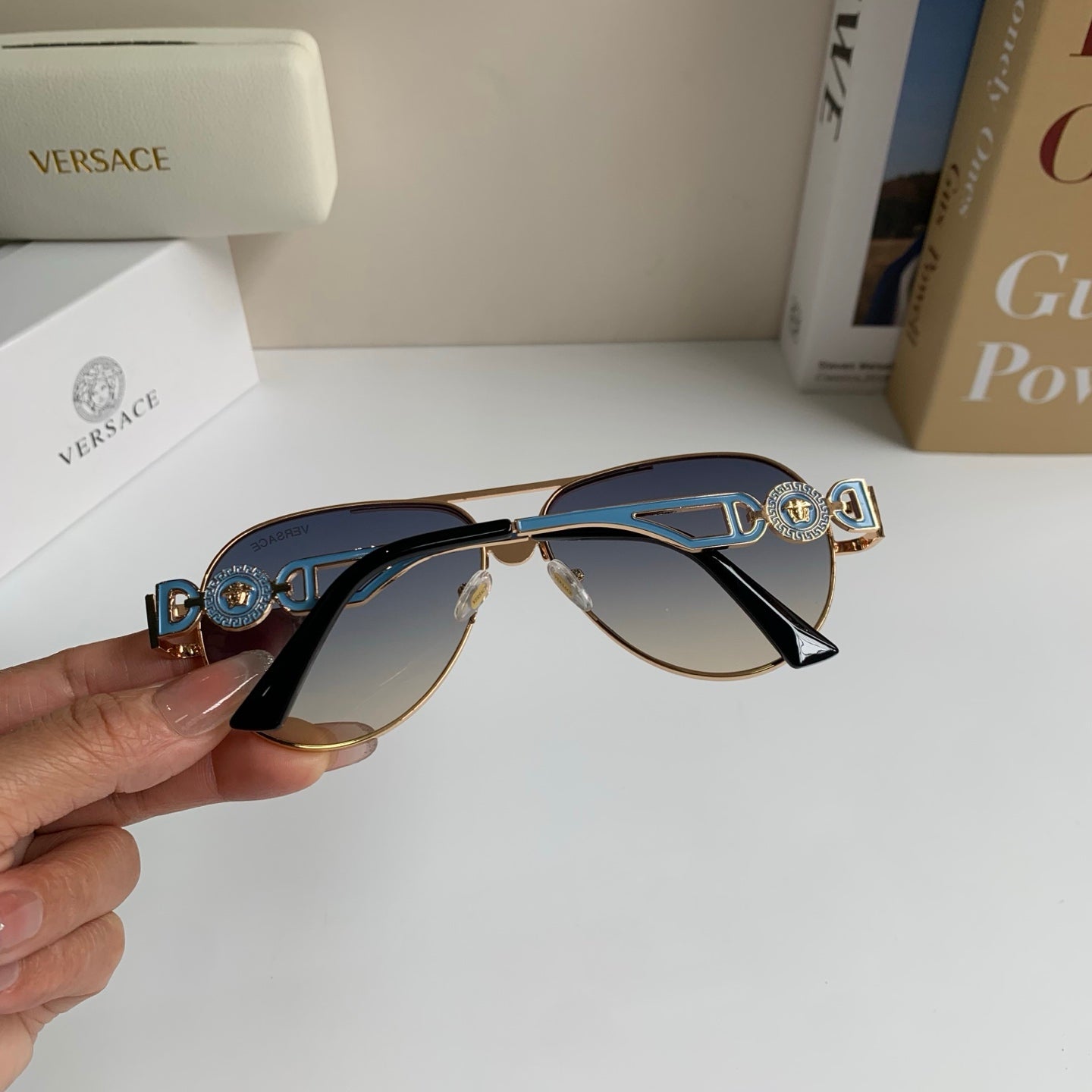 Versace Aviator Silver Lens Sunglasses for Men & Women - 487858 - detail image 6
