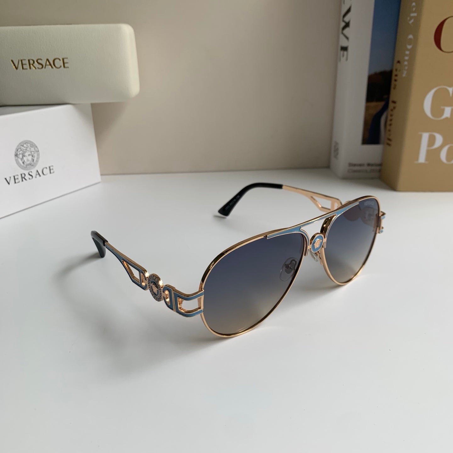Versace Aviator Silver Lens Sunglasses for Men & Women - 487858