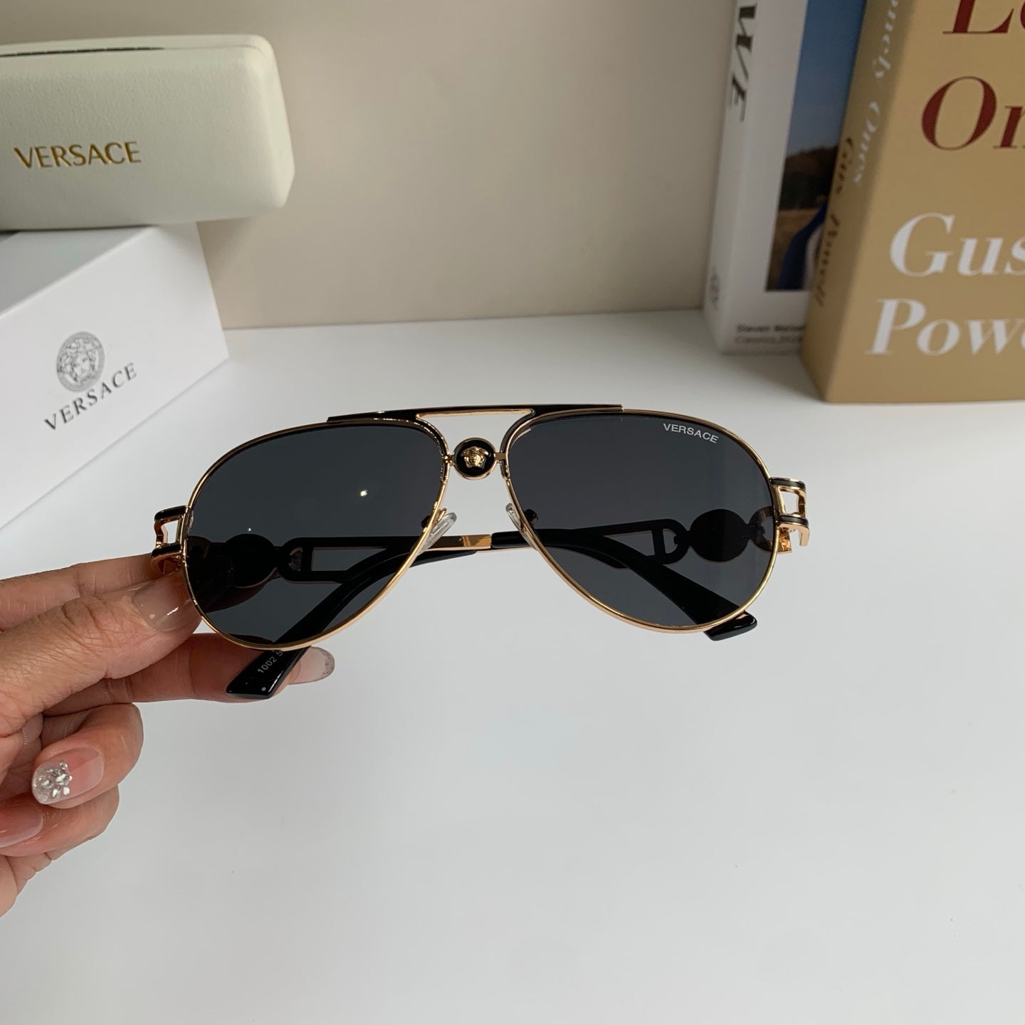 Versace Aviator Silver Lens Sunglasses for Men & Women - detail image 3