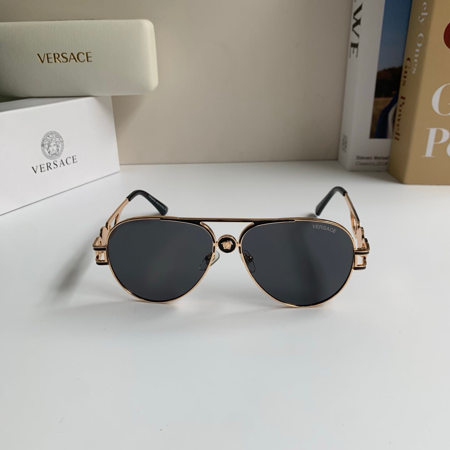 Versace Aviator Silver Lens Sunglasses for Men & Women - detail image 5