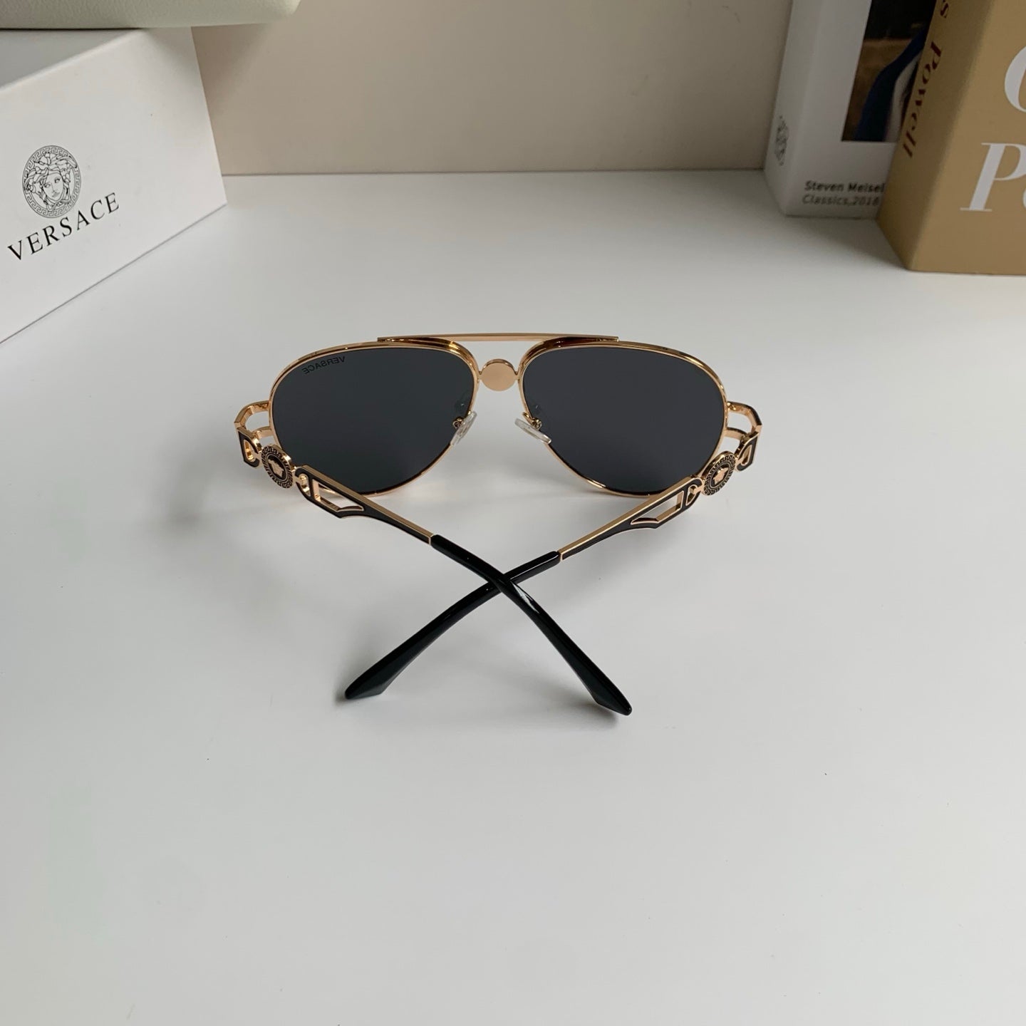 Versace Aviator Silver Lens Sunglasses for Men & Women - detail image 8