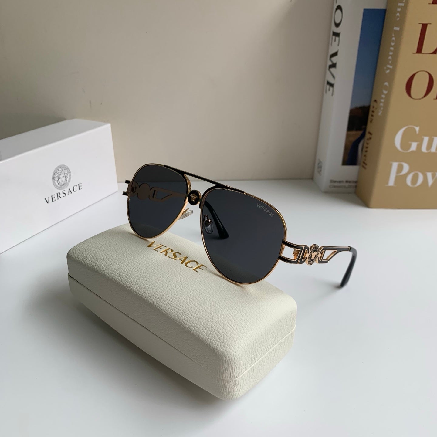 Versace Aviator Silver Lens Sunglasses for Men & Women - detail image 4