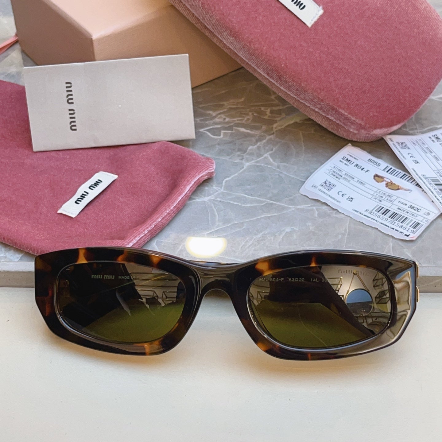 Miu Miu B04-F Fashion Black Lens Sunglasses for Men & Women