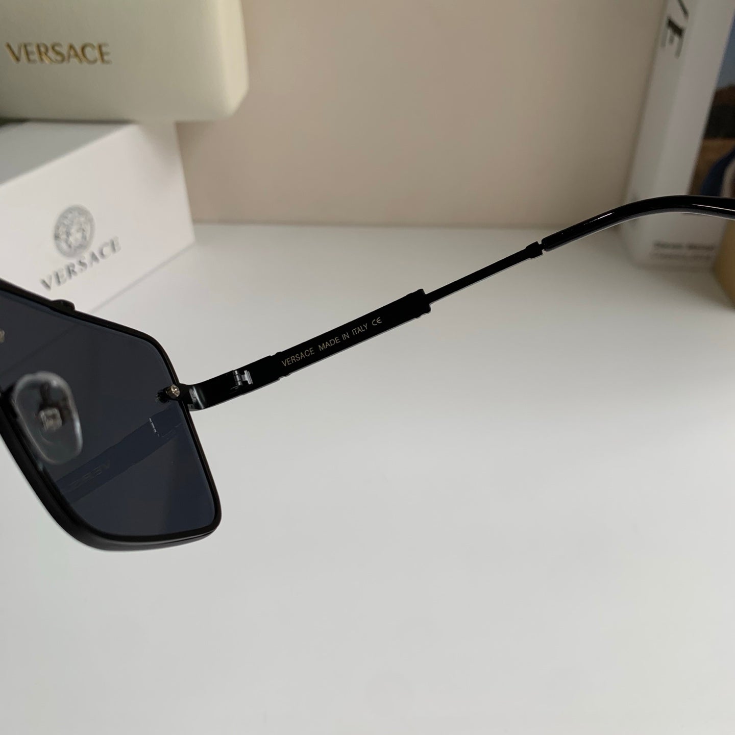 Versace Polarized Metal Square Silver Lens Sunglasses for Men & Women - 432803 - detail image 7