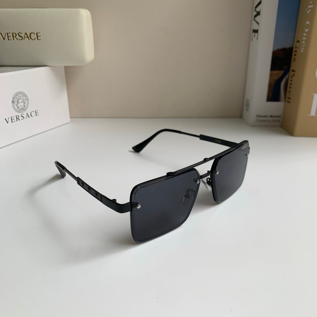 Versace Polarized Metal Square Silver Lens Sunglasses for Men & Women - 432803