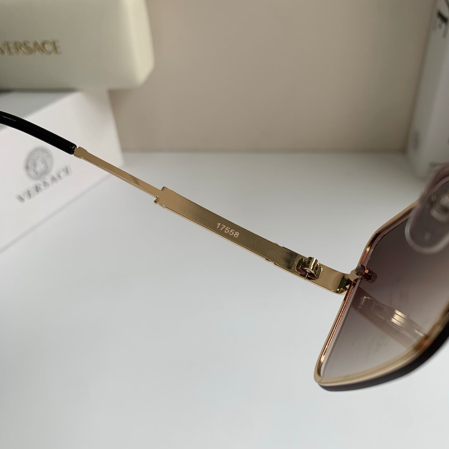 Versace Polarized Metal Square Silver Lens Sunglasses for Men & Women - 432804 - detail image 8