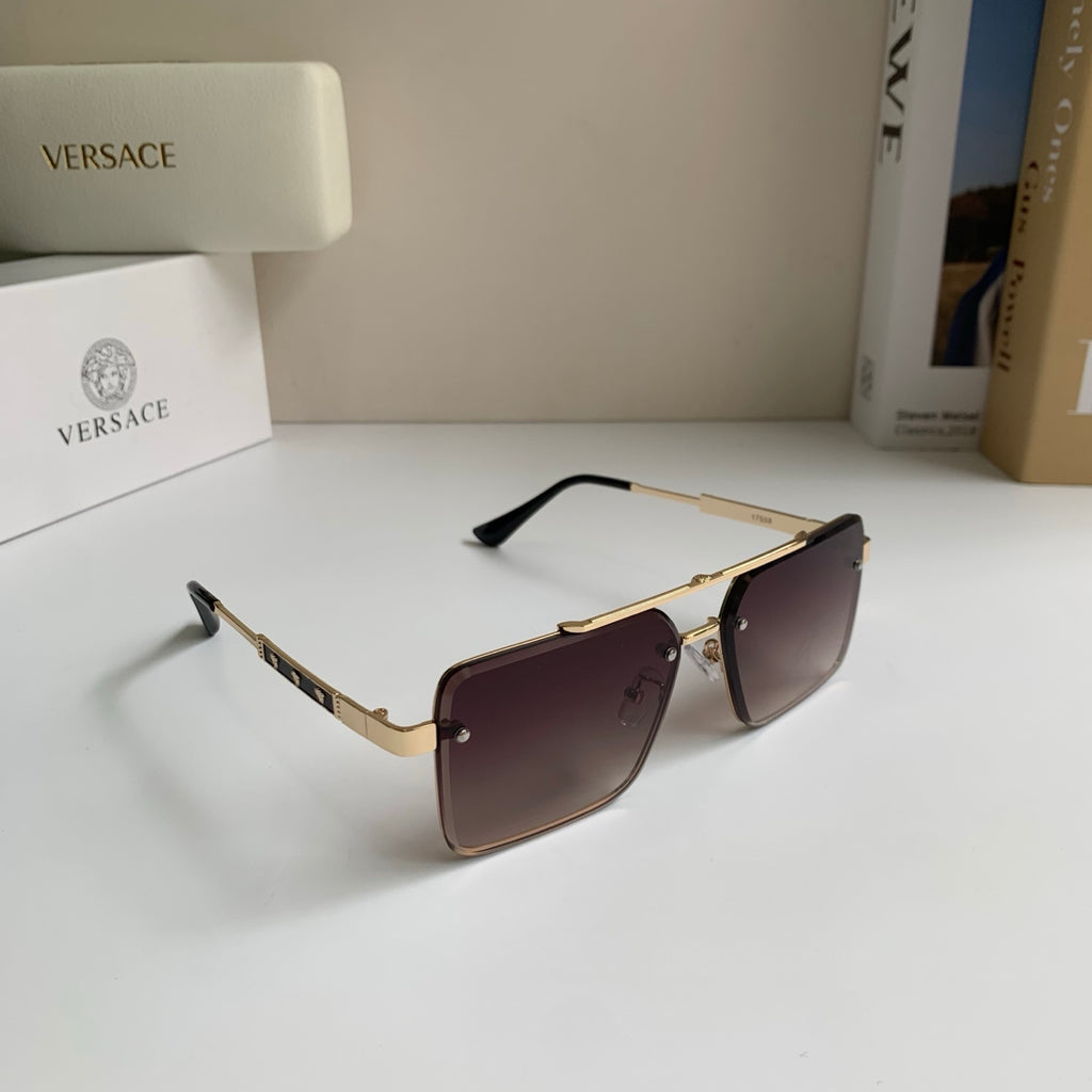 Versace Polarized Metal Square Silver Lens Sunglasses for Men & Women - 432804