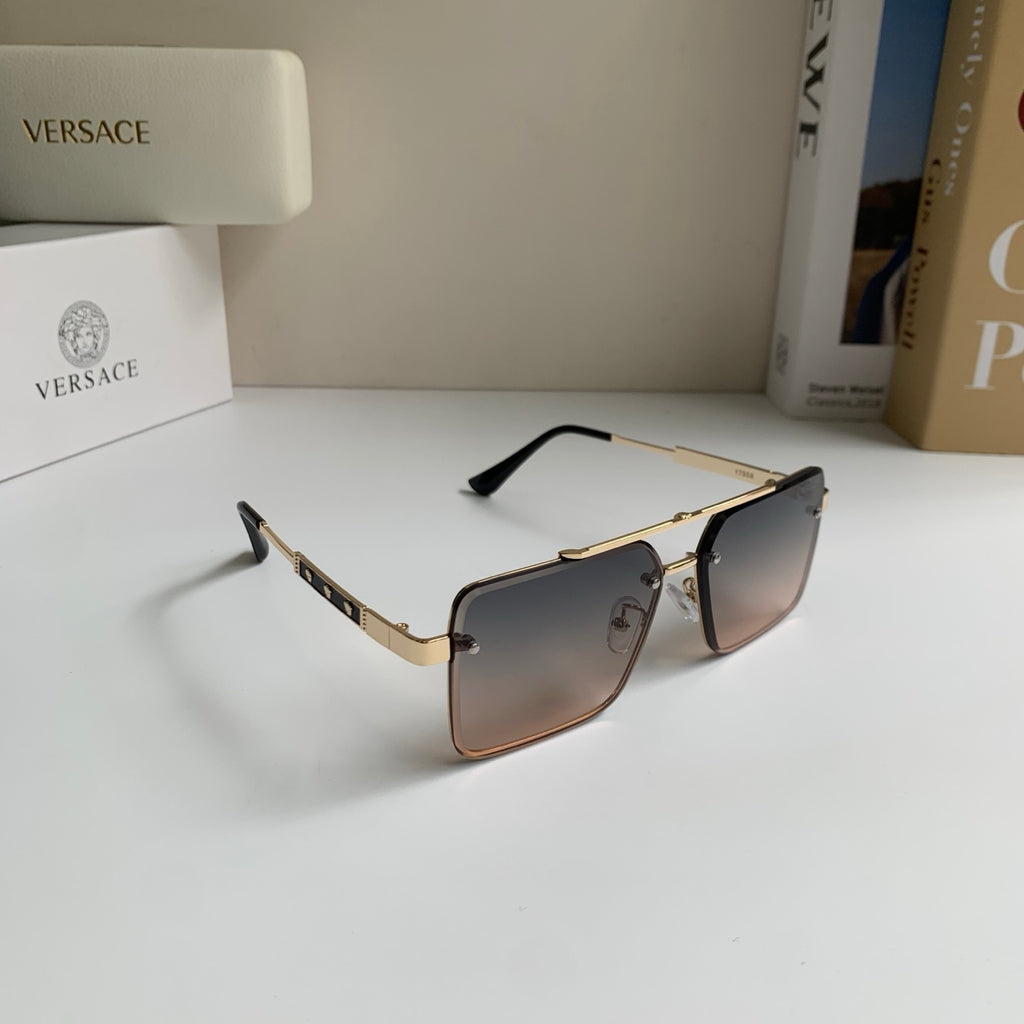 Versace Polarized Metal Square Silver Lens Sunglasses for Men & Women - 432806