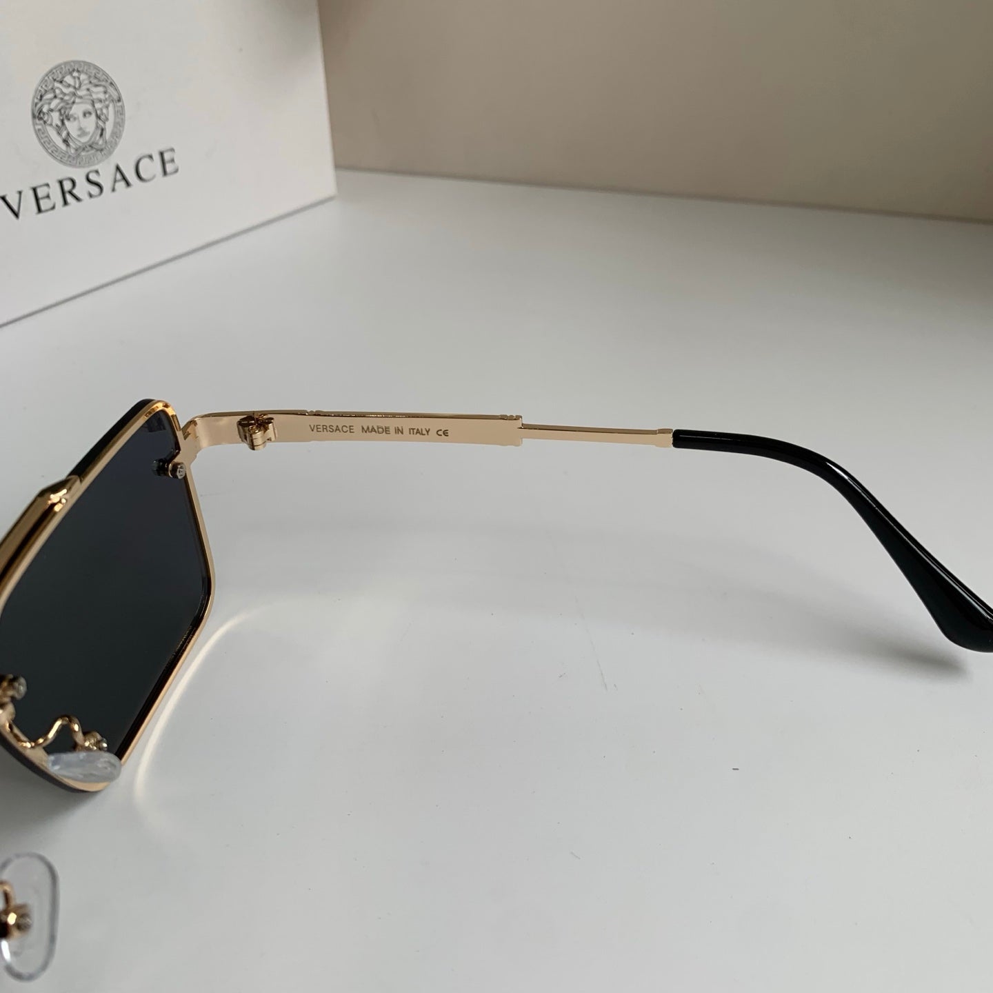Versace Polarized Metal Square Silver Lens Sunglasses for Men & Women - 432807 - detail image 6