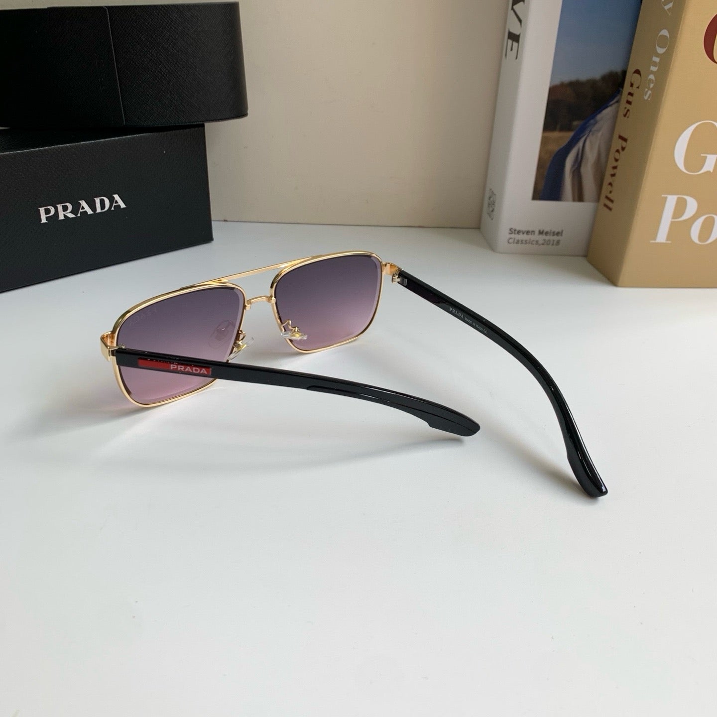 Prada Metal Square Silver Lens Sunglasses for Men & Women - 358445 - detail image 6