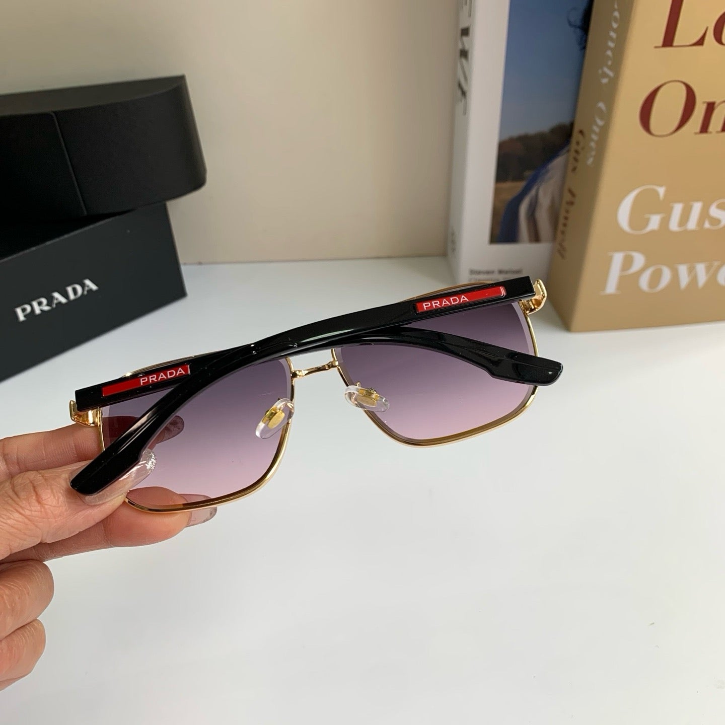 Prada Metal Square Silver Lens Sunglasses for Men & Women - 358445 - detail image 8