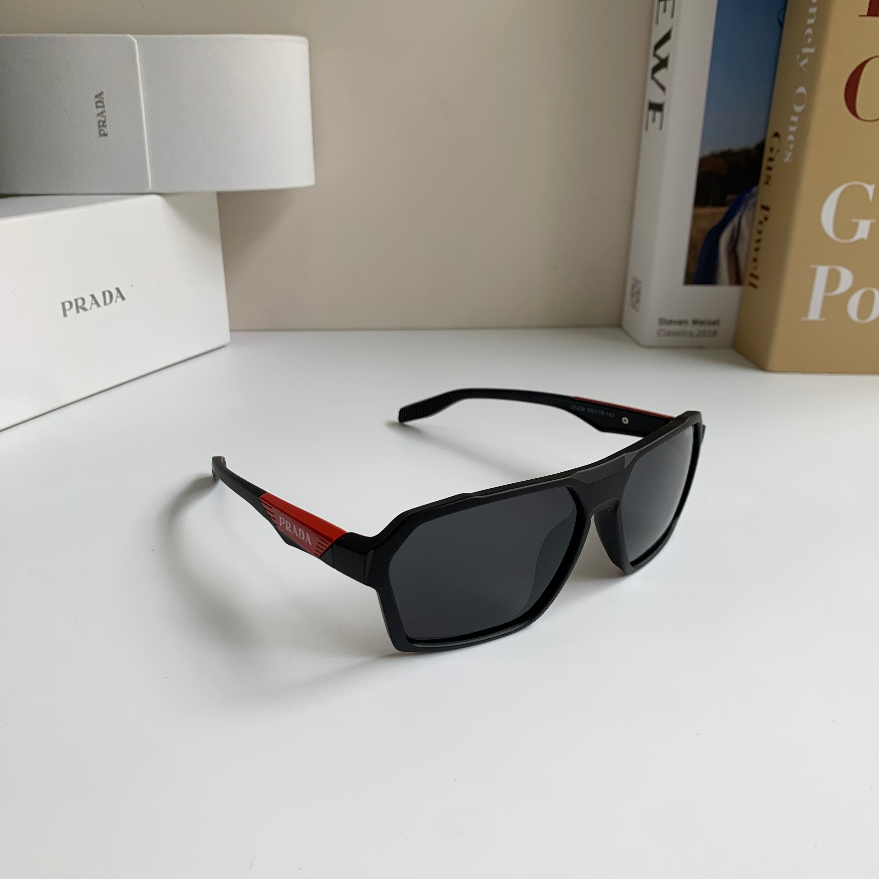 Prada Square Silver Lens Sunglasses for Men & Women - 372071
