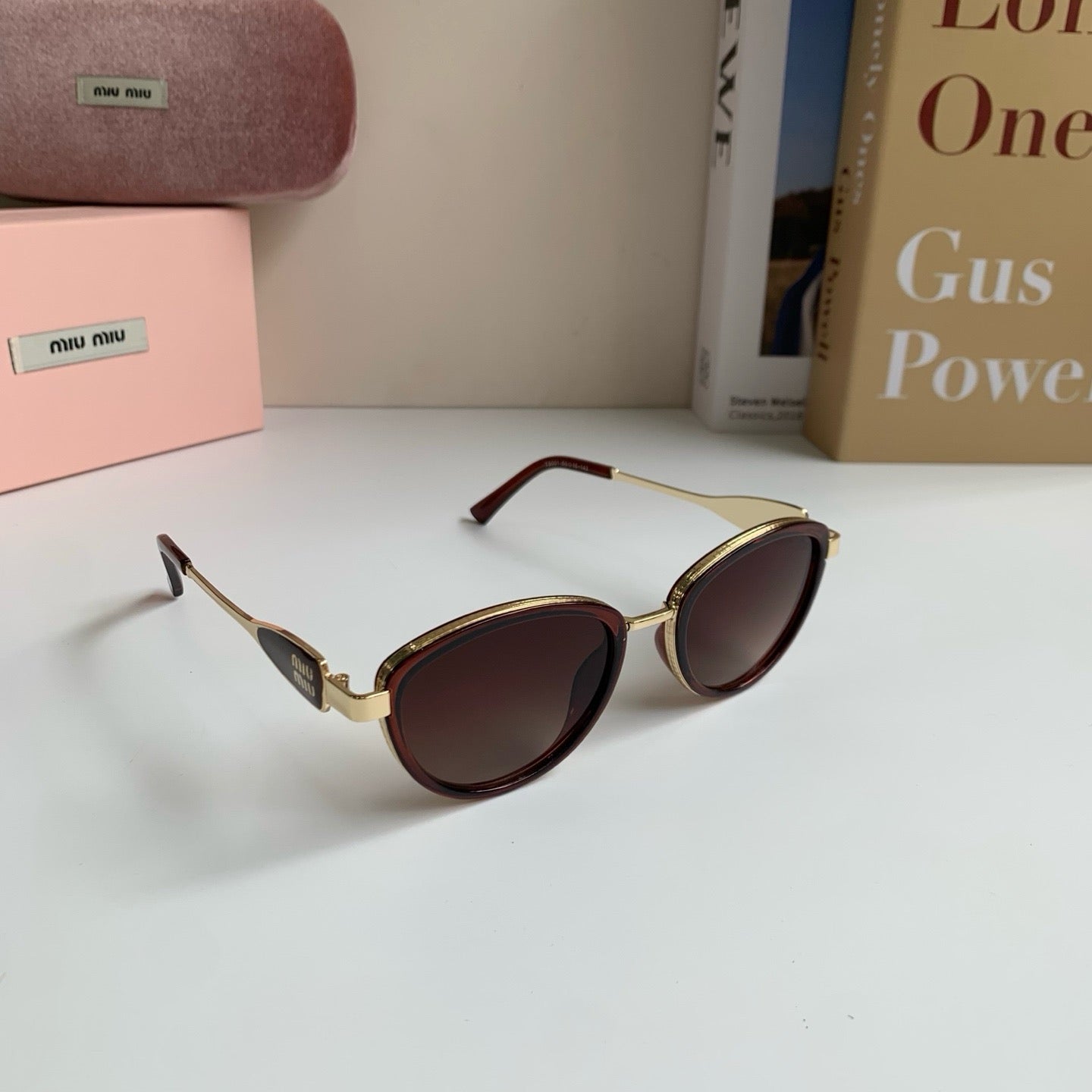 Miu Miu Metal Round Red Lens Sunglasses for Men & Women - 466102