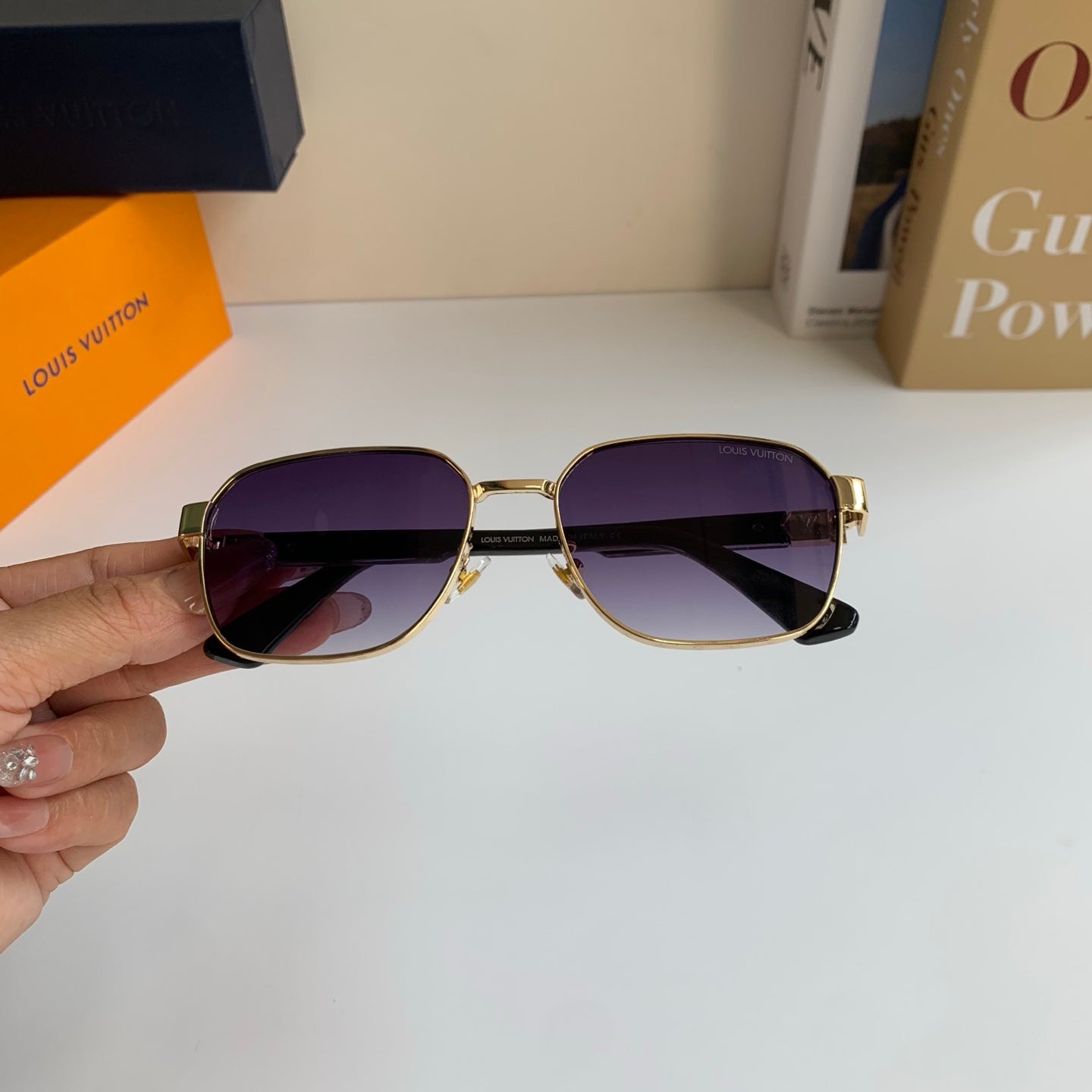 Louis Vuitton Metal Square Silver Lens Sunglasses for Men & Women - 381767 - detail image 4