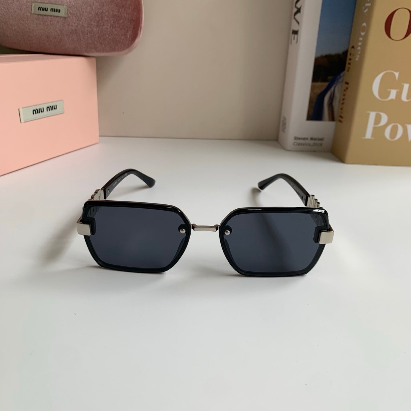 Miu Miu Square Silver Lens Sunglasses for Men & Women - 487686 - detail image 3