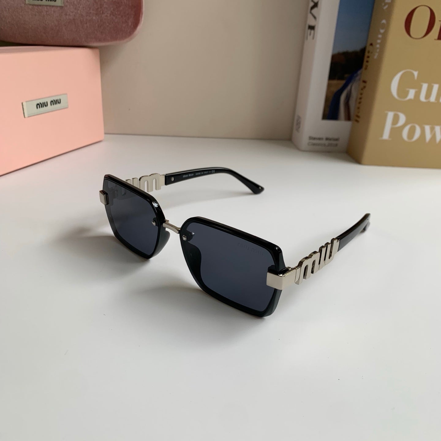 Miu Miu Square Silver Lens Sunglasses for Men & Women - 399202 - detail image 2