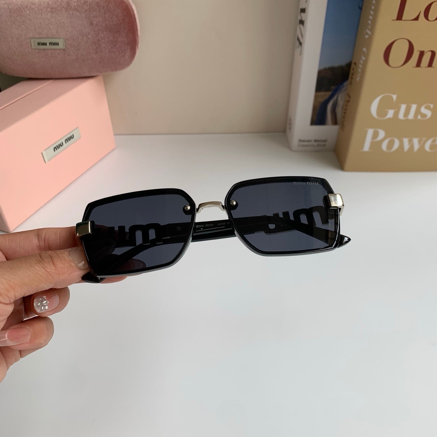 Miu Miu Square Silver Lens Sunglasses for Men & Women - 399202 - detail image 4