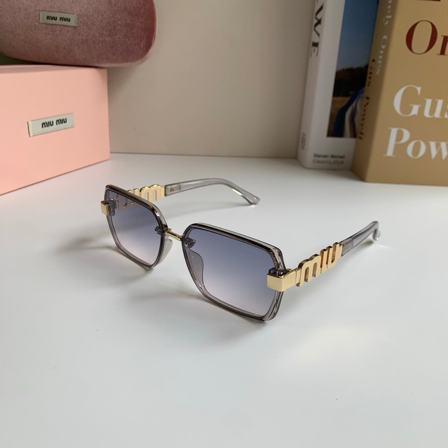 Miu Miu Square Silver Lens Sunglasses for Men & Women - 399203 - detail image 2