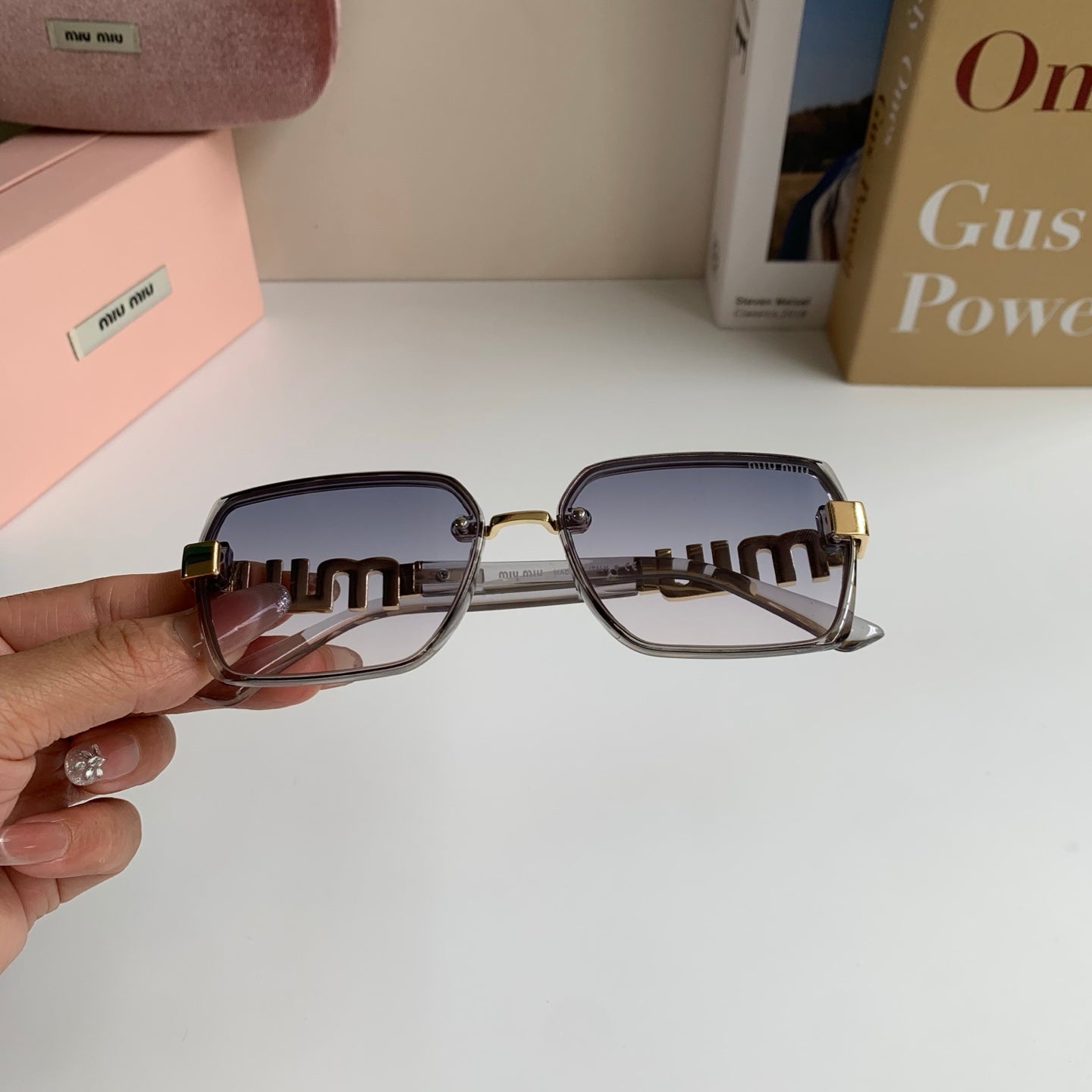Miu Miu Square Silver Lens Sunglasses for Men & Women - 487687 - detail image 3