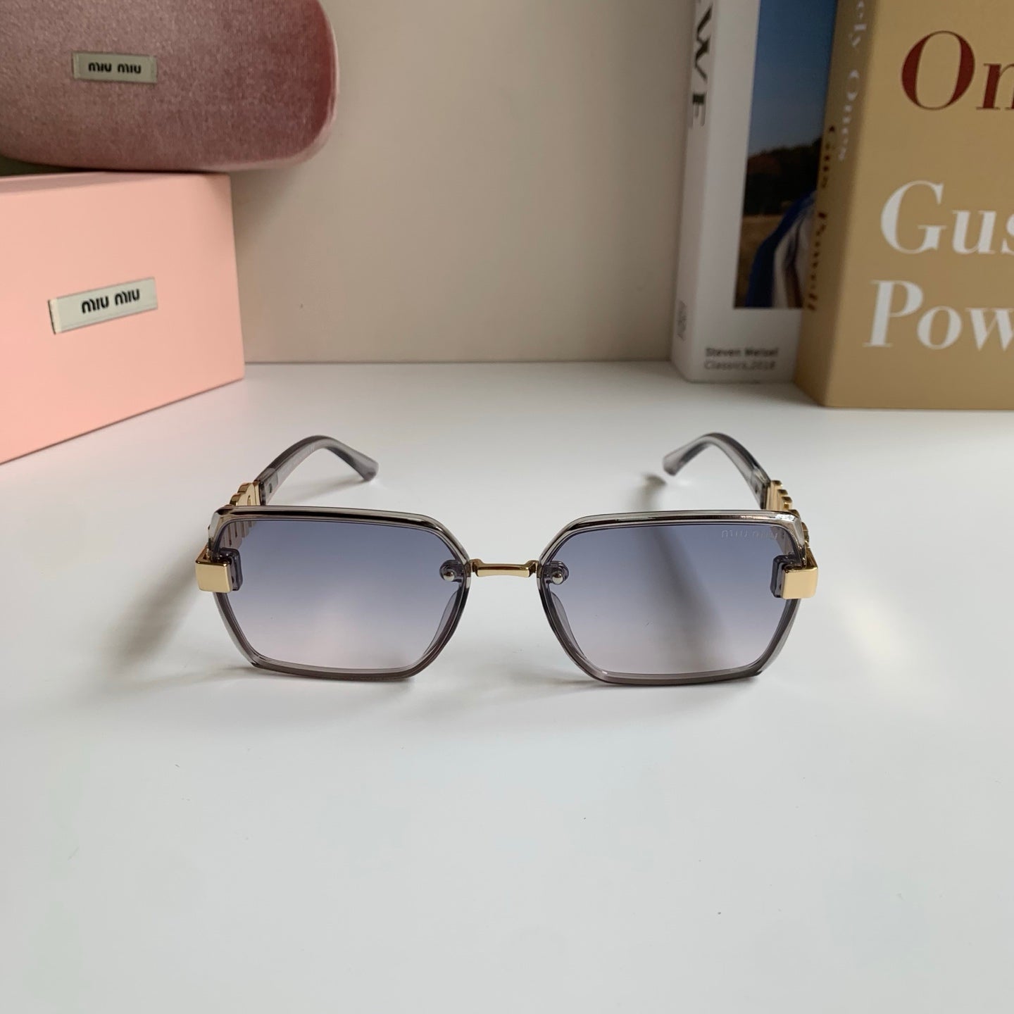 Miu Miu Square Silver Lens Sunglasses for Men & Women - 487687 - detail image 5