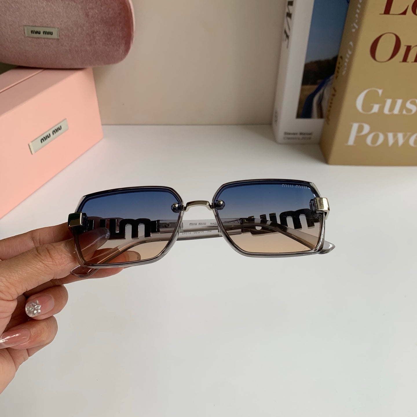 Miu Miu Square Silver Lens Sunglasses for Men & Women - 487689 - detail image 4