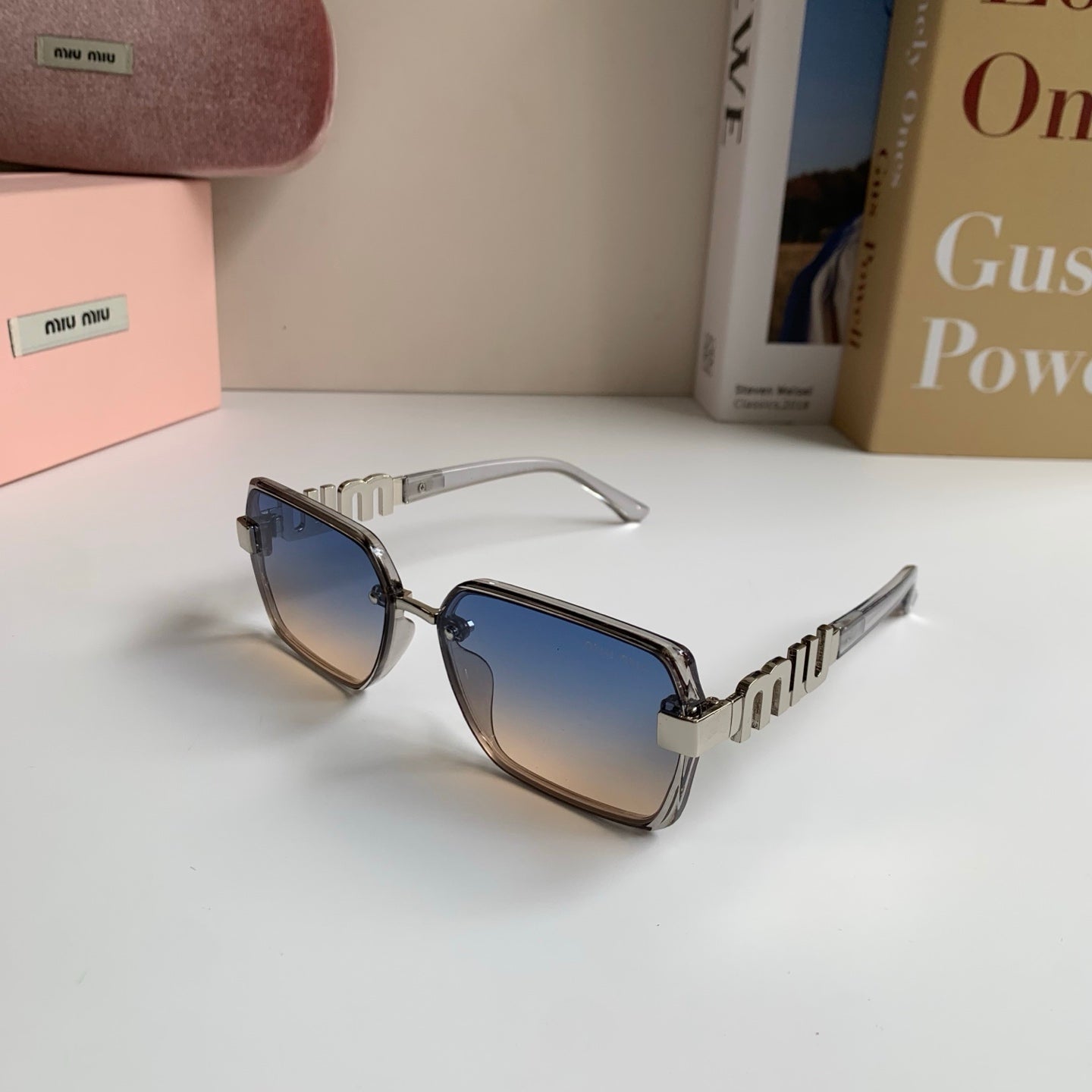 Miu Miu Square Silver Lens Sunglasses for Men & Women - 487689 - detail image 2