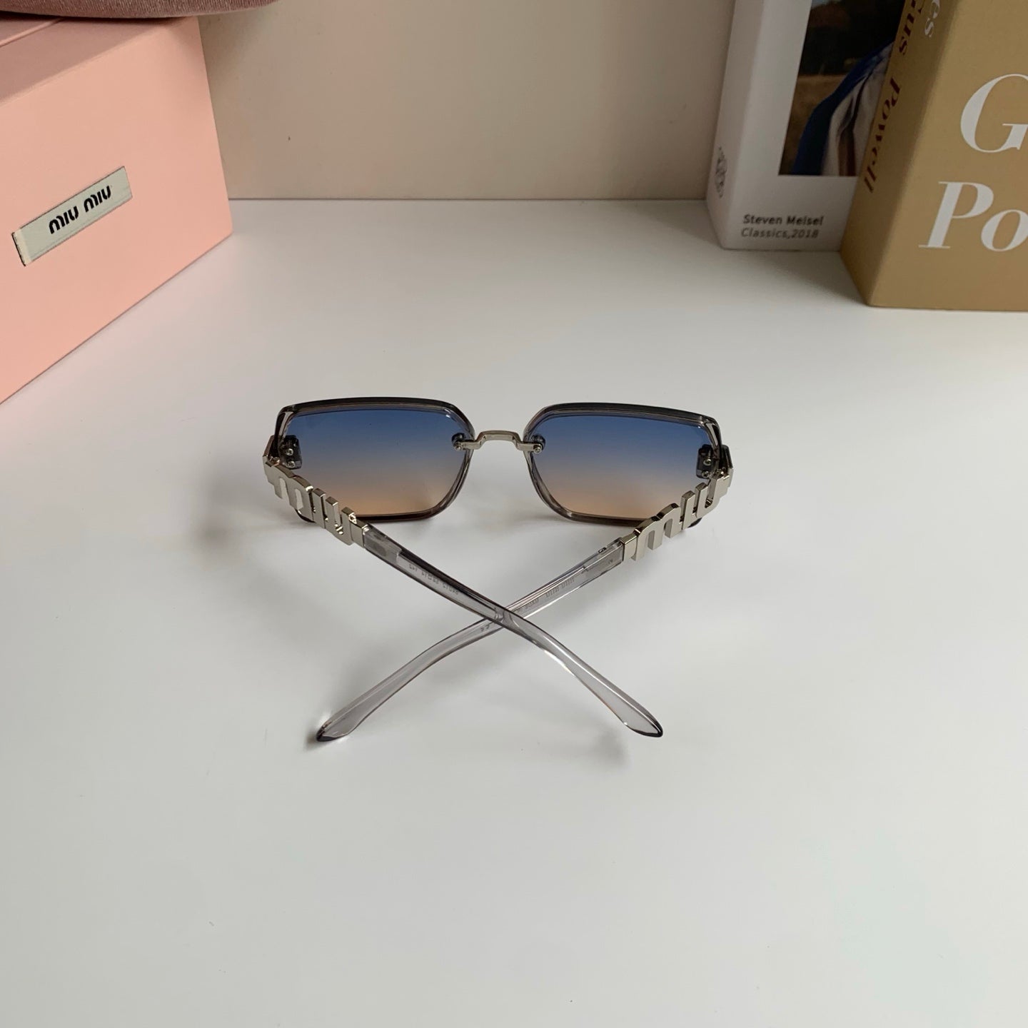 Miu Miu Square Silver Lens Sunglasses for Men & Women - 487689 - detail image 6