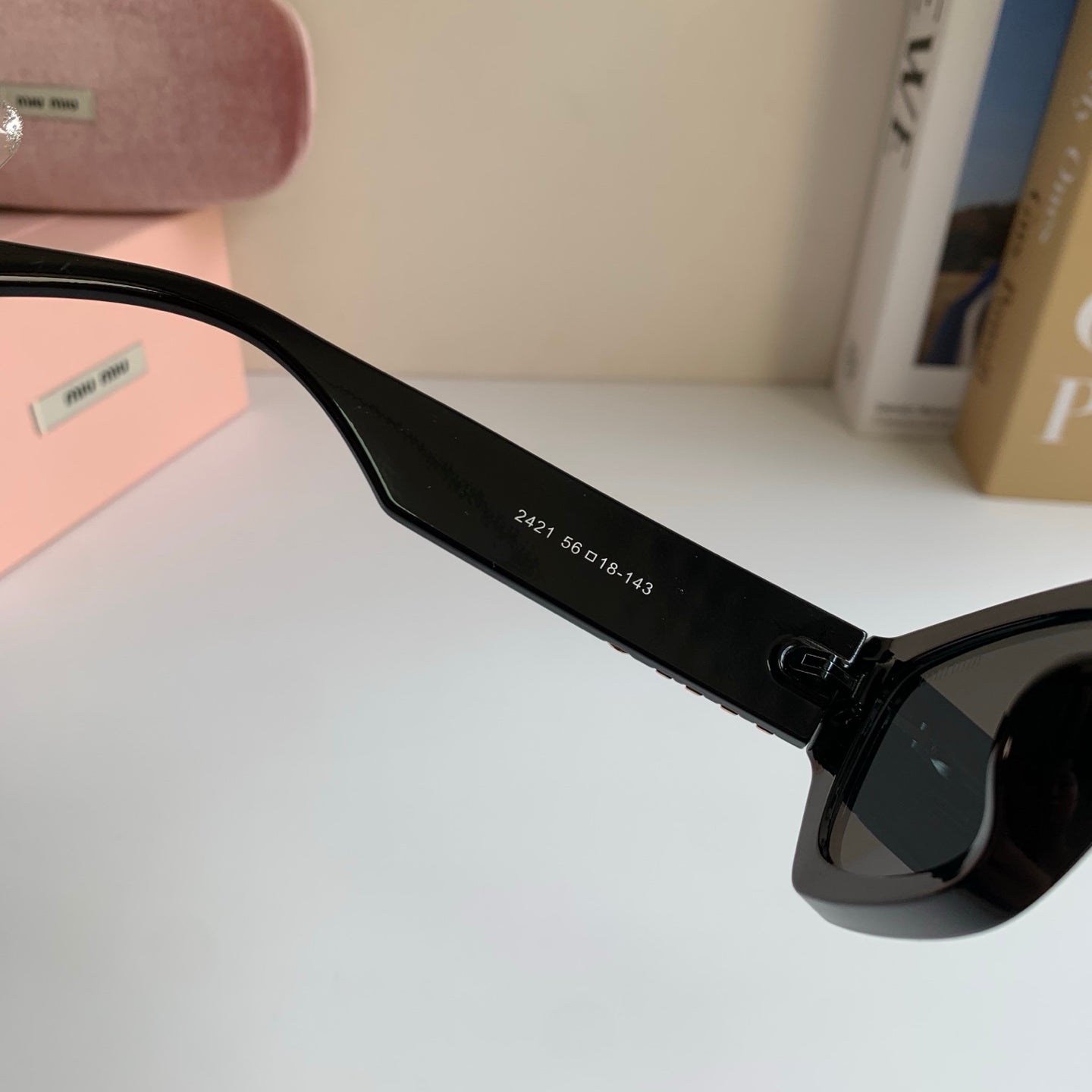 Miu Miu Square Gold Lens Sunglasses for Men & Women - detail image 6