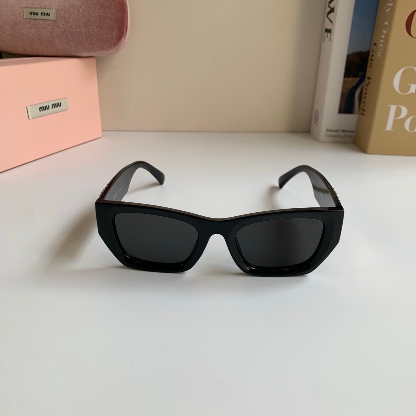 Miu Miu Square Gold Lens Sunglasses for Men & Women - detail image 3