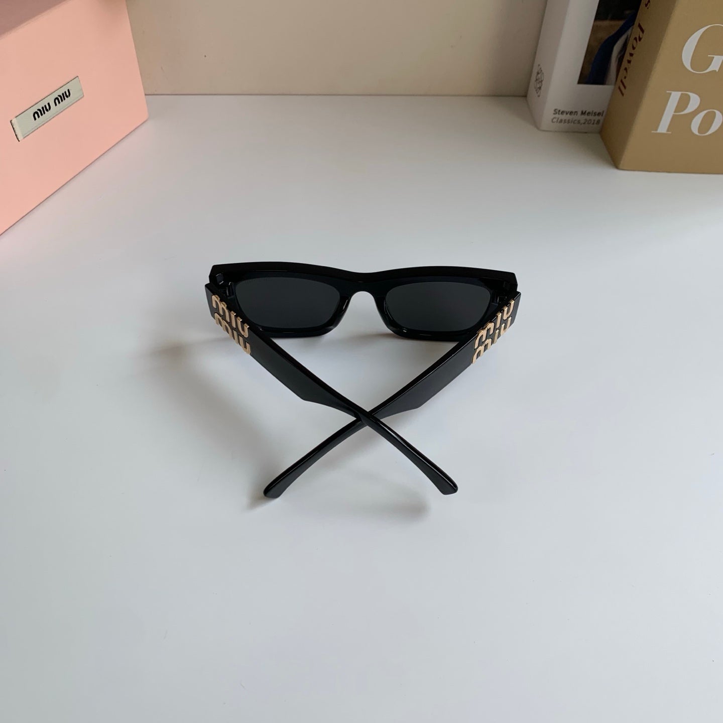 Miu Miu Square Gold Lens Sunglasses for Men & Women - detail image 9
