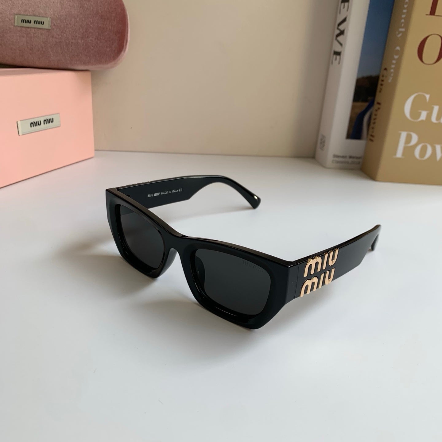 Miu Miu Square Gold Lens Sunglasses for Men & Women - detail image 2