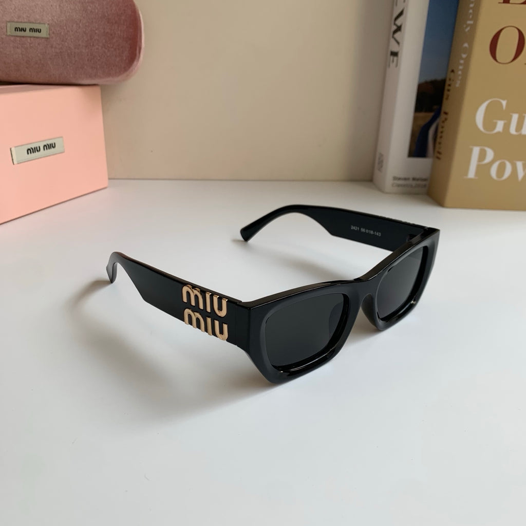 Miu Miu Square Gold Lens Sunglasses for Men & Women