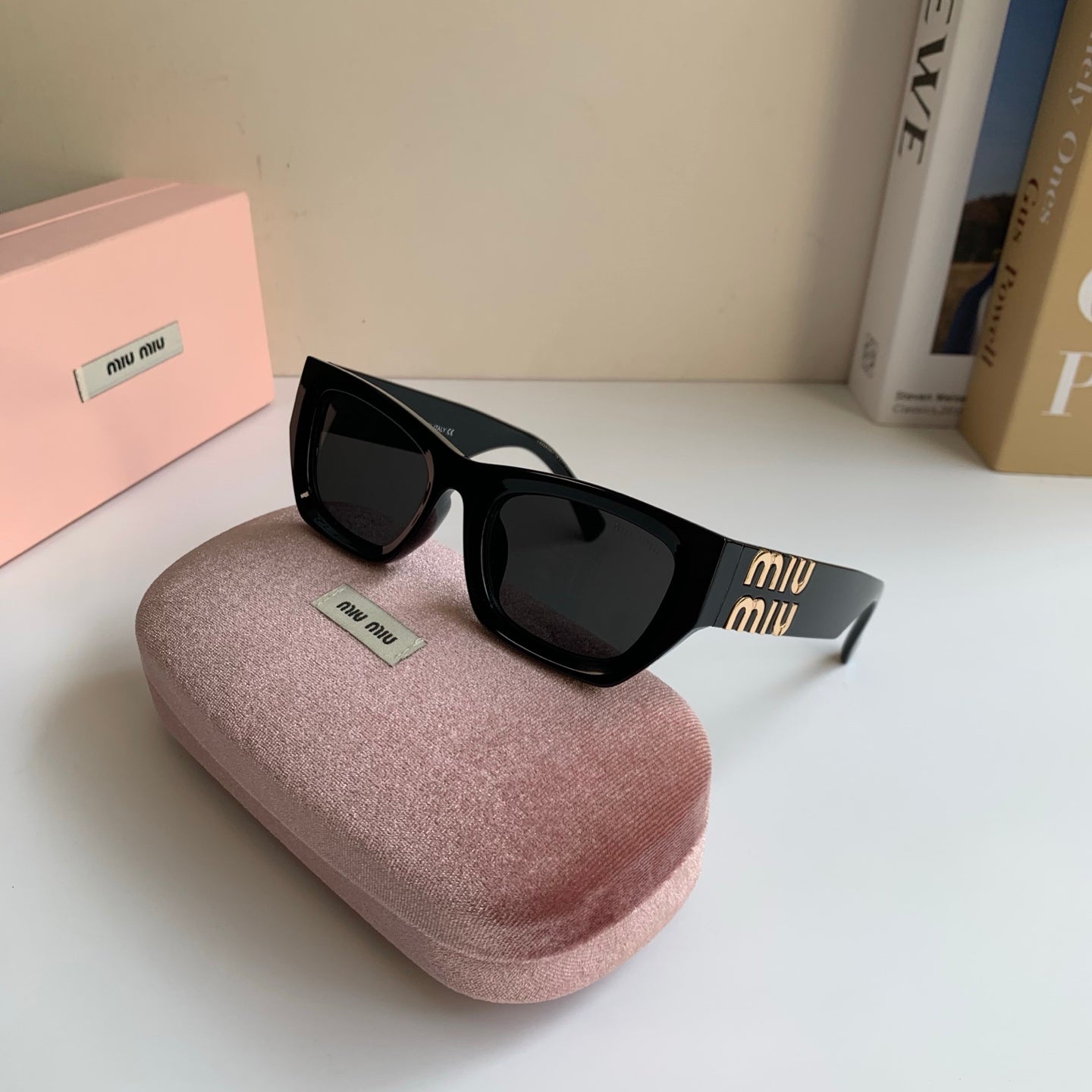 Miu Miu Square Gold Lens Sunglasses for Men & Women - detail image 5