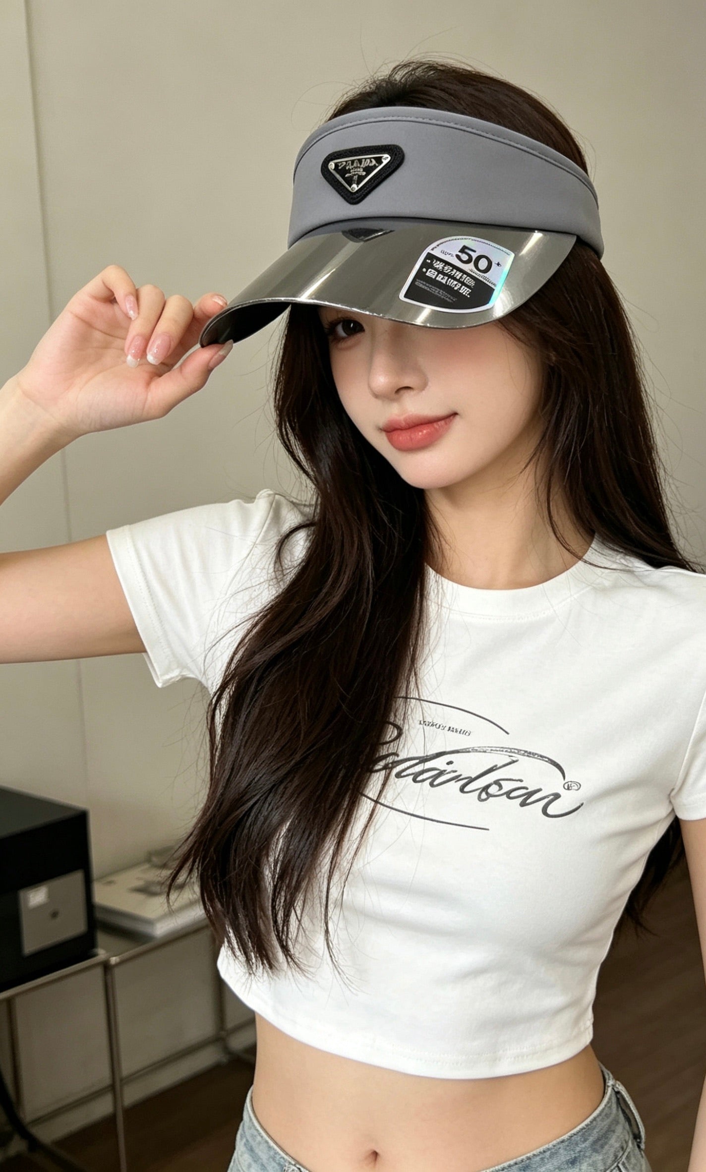 Prada Fashion Gray Sun Visor for Men & Women - detail image 3