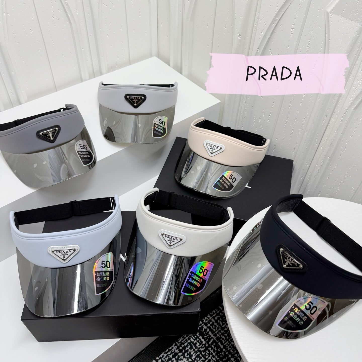 Prada Fashion Gray Sun Visor for Men & Women - detail image 2