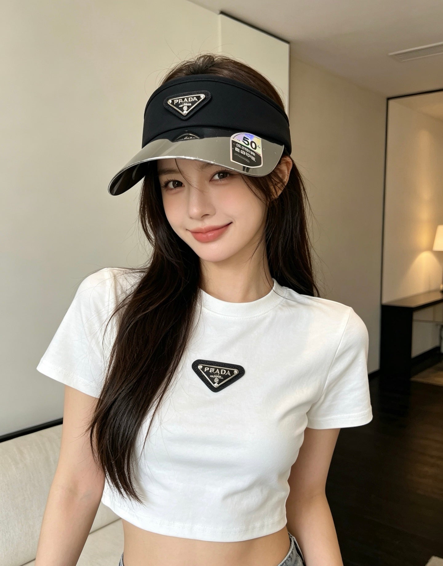 Prada Fashion Gray Sun Visor for Men & Women - 382658 - detail image 9