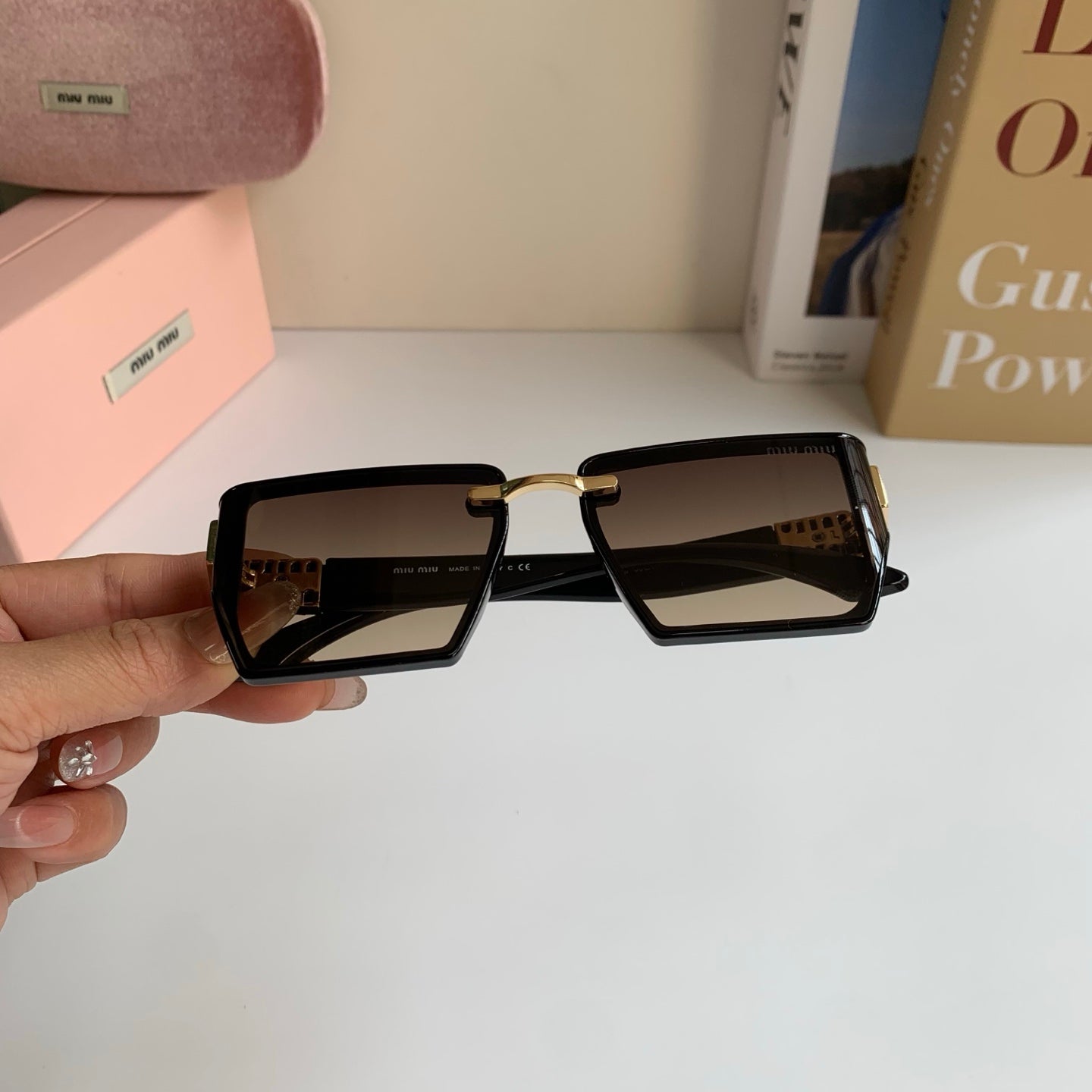 Miu Miu Square Silver Lens Sunglasses for Men & Women - 416204 - detail image 4